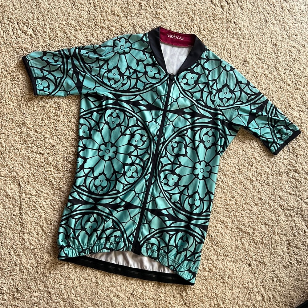 Velocio Men’s Stained Glass Cycling Jersey - Teal/Black